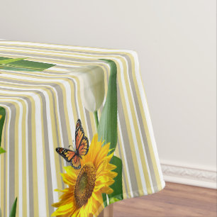 Nappe Tulipe de tournesol blanc PapillonNappe