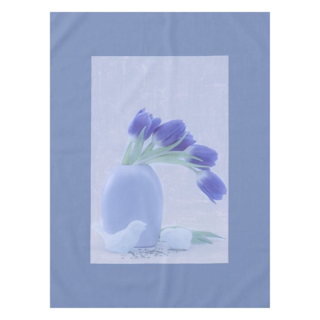 Nappe Tulipes Bleues Nature Morte (Devant)