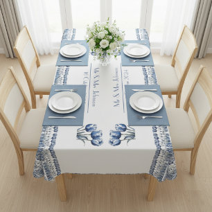 Nappe Tulipes dans Delft Blue personnalisable
