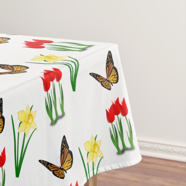 Nappe Tulipes de printemps Jonquilles et Papillons  Flor (In Situ)