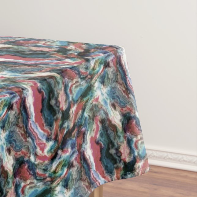 Nappe Turquoise Coral Bleu Rouge Aquarelle Flèches Art M (In Situ)
