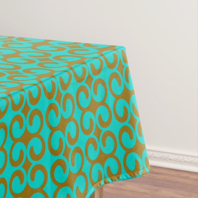 Nappe Turquoise et Brown Elegant Motif (In Situ)