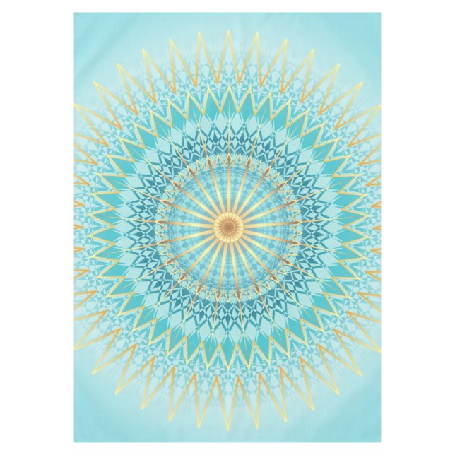 Nappe Turquoise Gold Boho Mandala (Devant)
