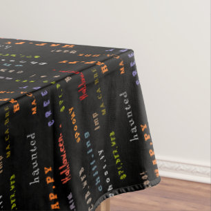 Nappe Typographie amusante et colorée Halloween Spirit W