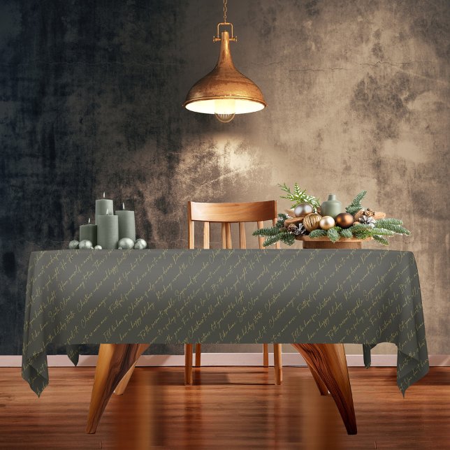 Nappe Typographie de Noël en or vert Motif36 ID1009 (Créateur téléchargé)