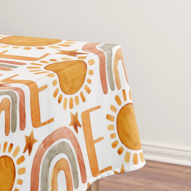 Nappe Un 1er anniversaire aquarelle soleil et arc-en-cie (In Situ)