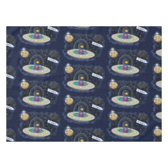 Nappe Un joli poisson heureux dans l'espace dessin animé (Devant (Horizontal))