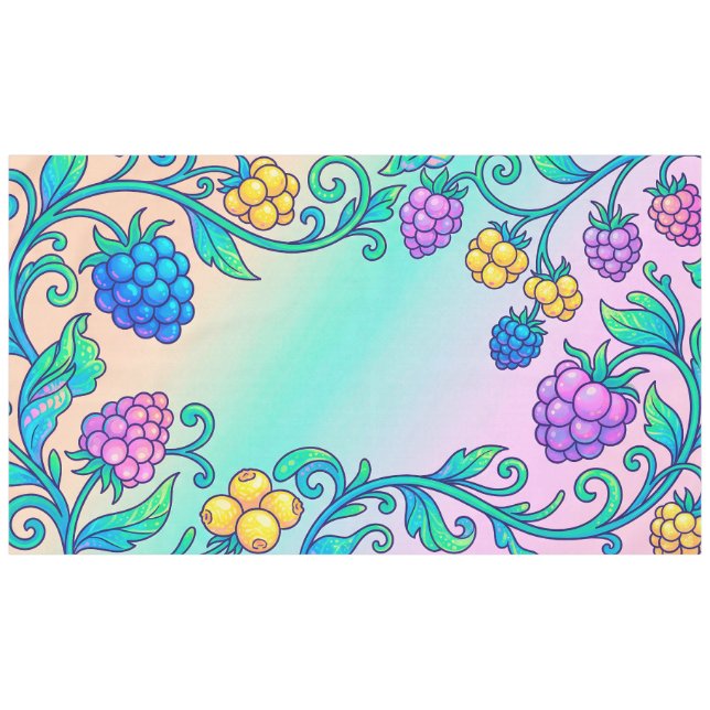 Nappe Un motif de baies psychédéliques vibrant  (Devant (Horizontal))