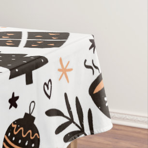 Nappe Un Motif de Noël noir et blanc