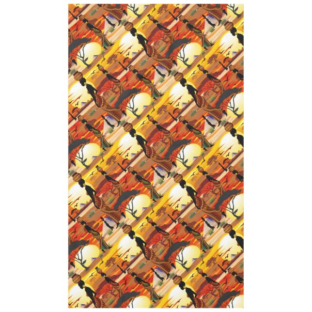 Nappe Une belle femme africaine Silhouette sur les solei (Devant)