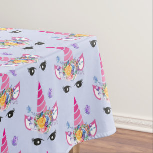 Nappe Unicorne tendance avec couronne et papillons flora