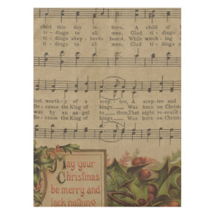 Nappe Vacances vintages de feuille de musique de Noël