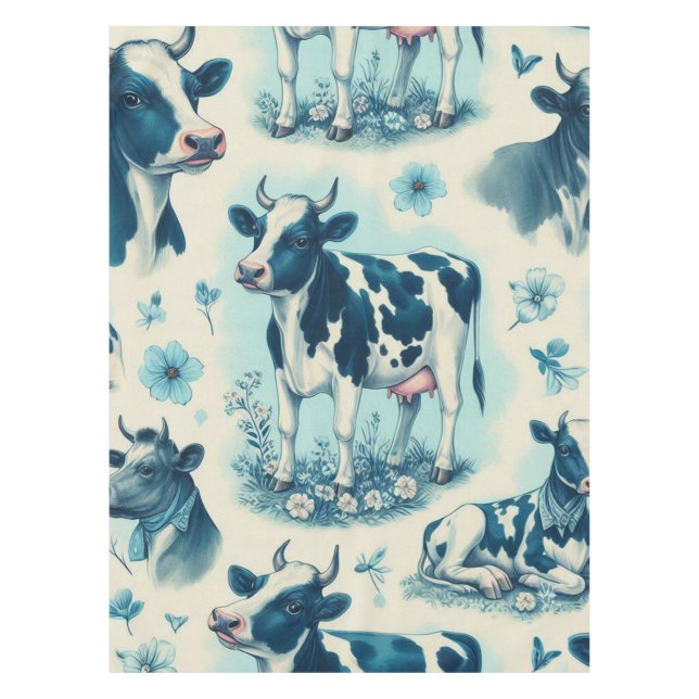 Nappe Vache de ferme vintage sans joint (Devant)