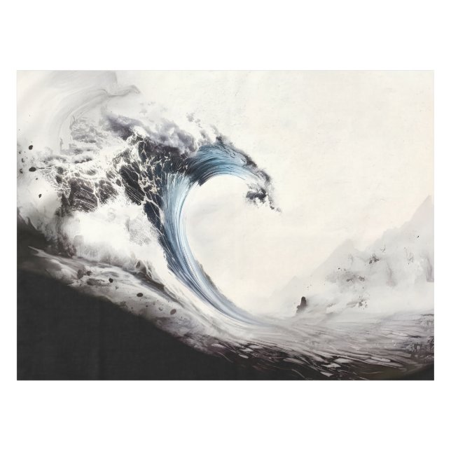 Nappe Vague de l'océan bleu encre (Devant (Horizontal))