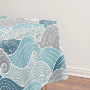 Nappe Vague Océanique dans des Teintes de Bleu