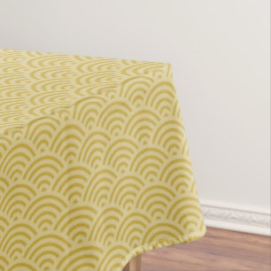 Nappe Vagues Jaunes Dorées Art Déco Motif