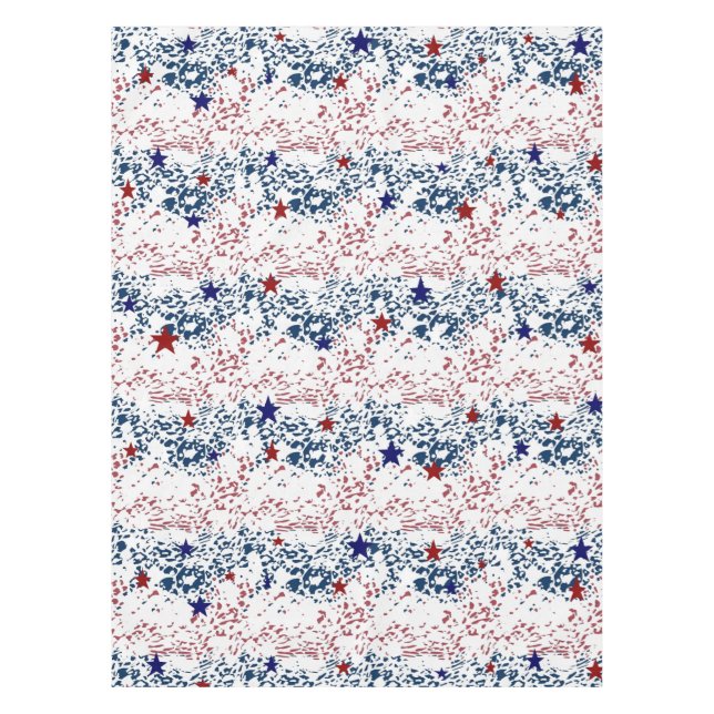 Nappe Vagues rouges blanches et bleues avec des étoiles (Devant)