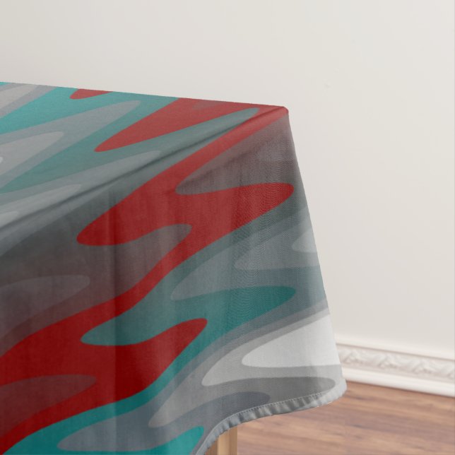 Nappe vagues turquoises de gris bordeaux (In Situ)