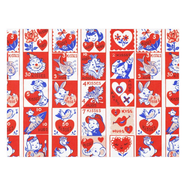 Nappe Valentine Retro Love Hugs Motif (Devant (Horizontal))