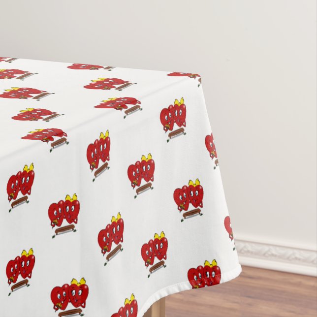 Nappe Valentine's Day Tablecloth Couple Red Hearts  (In Situ)