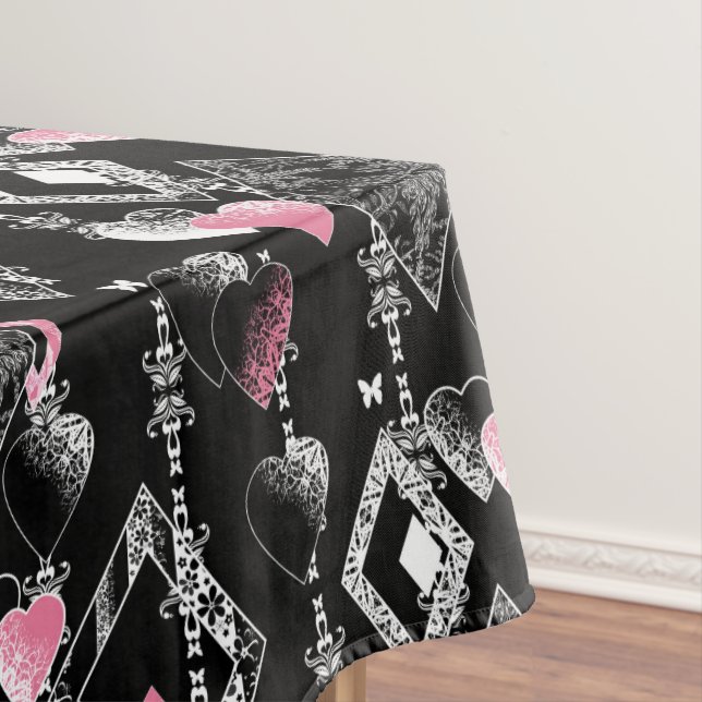 Nappe Valentines sans coutures Amour Jour Noir Coeurs mo (In Situ)