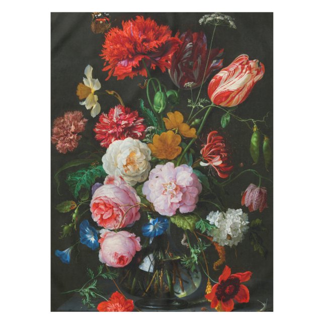 Nappe Vase de verre avec des fleurs (Devant)