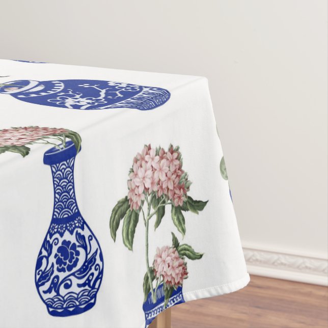 Nappe Vases et fleurs bleus de chinoiserie  (In Situ)