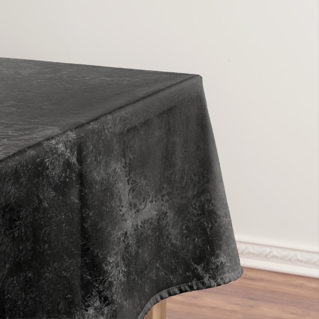 Nappe Velvety Onyx Damask | Black Vampy Grunge Baroque (In Situ)