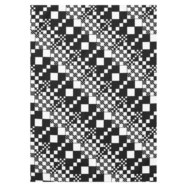 Nappe Vérifié, Chèques - noir et blanc (Devant)