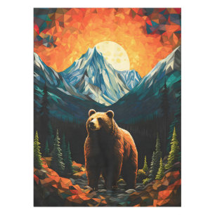 Nappe Verre tendu Faune Montagne Ours couché de soleil