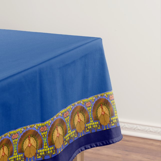 Nappe Verre tendu Thanksgiving Turquie 52" x 70" (In Situ)