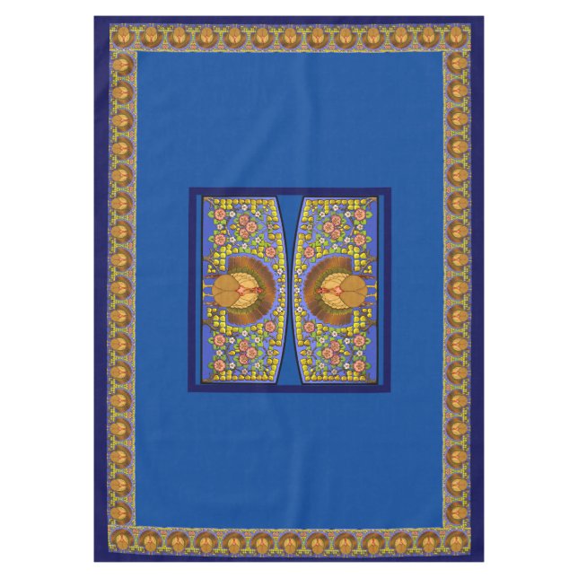 Nappe Verre tendu Thanksgiving Turquie 60" x 84" (Devant)