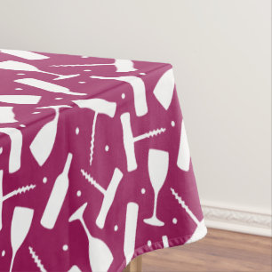 Nappe Verres et bouteilles de vin de Bourgogne estampill