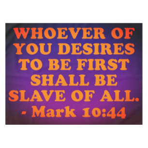 Nappe verset biblique de Mark 10:44.