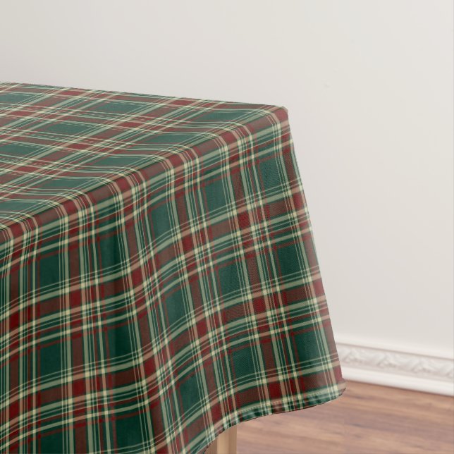 Nappe vert-foncé et marron de plaid de Noël (In Situ)