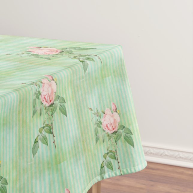 Nappe Vert Frappe Rose Rose Rose Floral (In Situ)