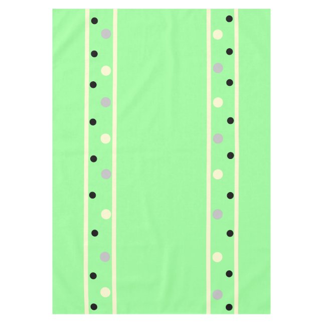 Nappe Vert menthe crème gris pois (Devant)