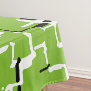 Nappe Vert noir blanc Motif moderne