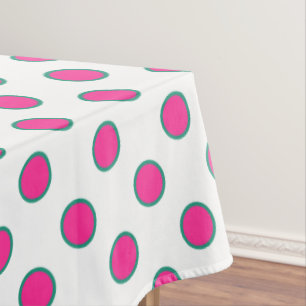 Nappe verte de point de cercle de rose et d'aqua