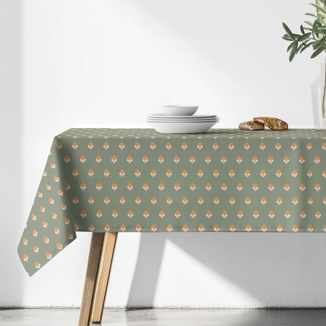 Nappe Verte Pastel Groovy Accent Floral des Années (Pastel Green Tablecloth Groovy 70s Floral Accent)