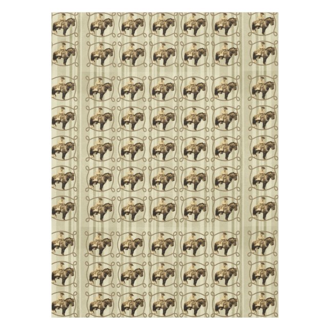 Nappe Vêtements de table de l'Ouest Vintage Cowboy (Devant)