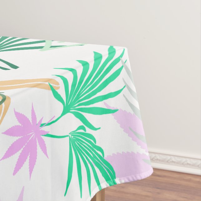 Nappe Vibes tropicales Feuilles Plantes Pastel Thème (In Situ)
