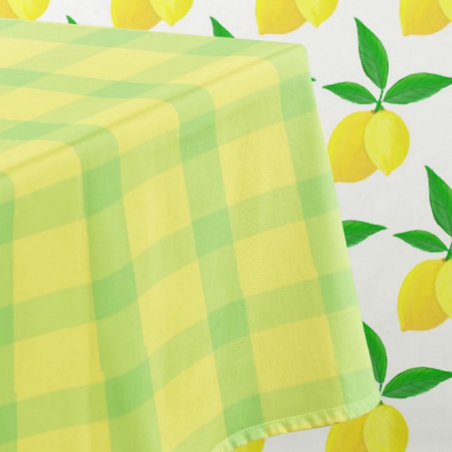 Nappe Vichy Rustique Vert Jaune à carreaux (Rustic yellow green plaid )