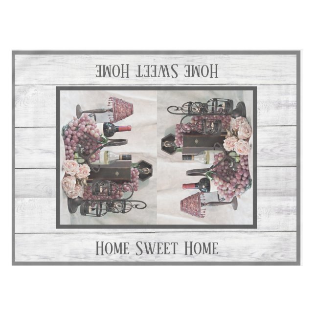 Nappe Vin, Raisins, bois, Planes, Pays, Ferme (Devant (Horizontal))