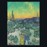 Nappe Vincent van Gogh - Paysage Lune avec couple<br><div class="desc">Paysage de la Lune / Couple Walking parmi les oliviers dans un paysage montagneux avec Crescent Moon - Vincent van Gogh,  Huile sur toile,  1890</div>