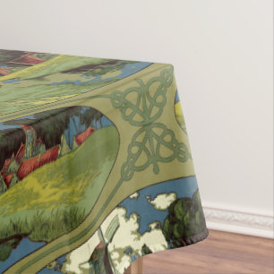 Nappe Vintage Art Nouveau 1900 Hollandais Motif de mouli