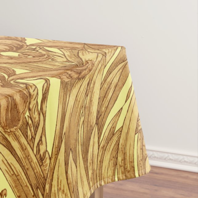 Nappe Vintage Art Nouveau Floral Iris Motif (In Situ)