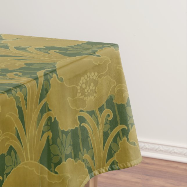 Nappe Vintage Art Nouveau Pépites Jaunes Motif (In Situ)