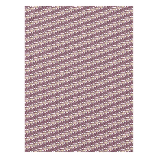 Nappe Vintage Art Nouveau rose marron motif (Devant)