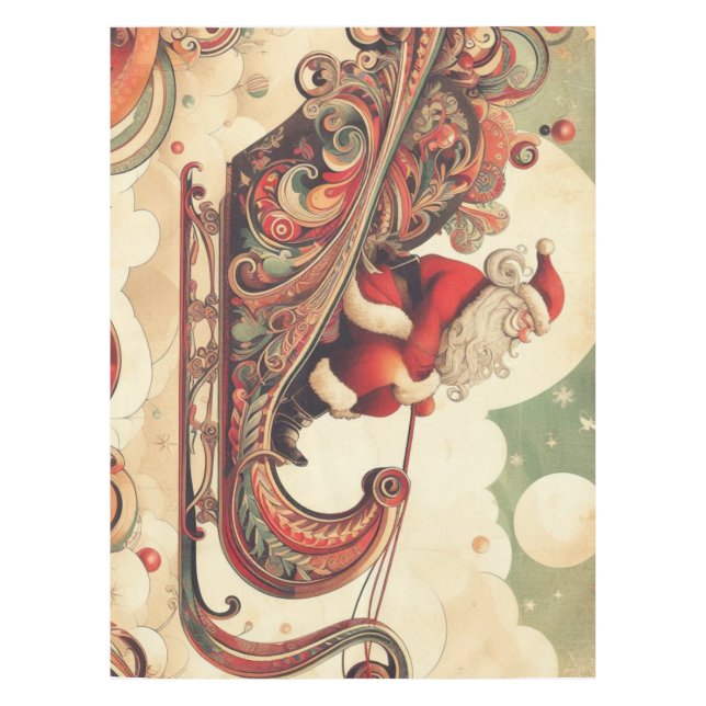 Nappe vintage/caprical/père Noël/Noël (Devant)